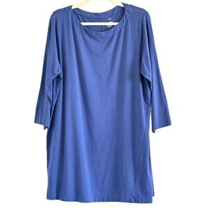 J. Jill Luxe Supima 3/4 Sleeve Blue Tunic XL
